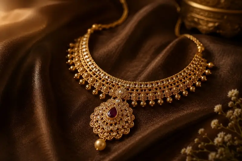 Ruby Pearl Statement Choker - BBS GOLD wholesale collection