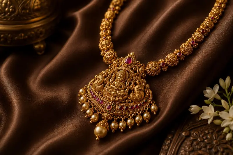 Lakshmi Peacock Temple Haar - BBS GOLD wholesale collection