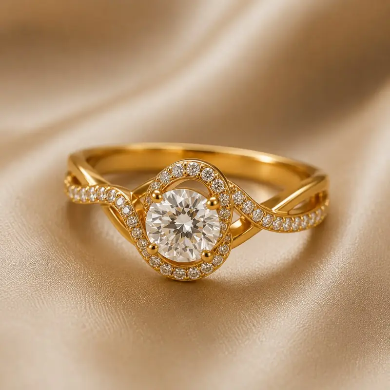 Diamond Halo Bypass Ring - BBS GOLD wholesale collection