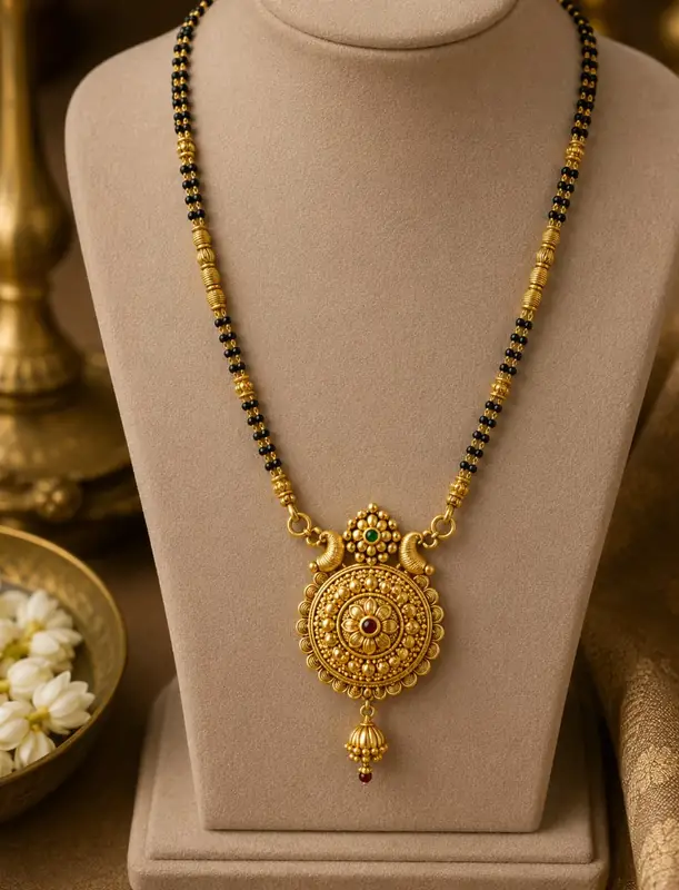 Floral Temple Mangalsutra - BBS GOLD wholesale collection